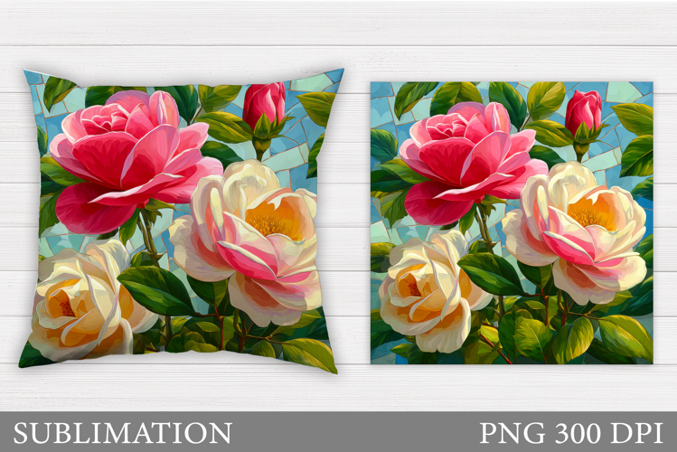 Roses Pillow Sublimation. Roses Sublimation