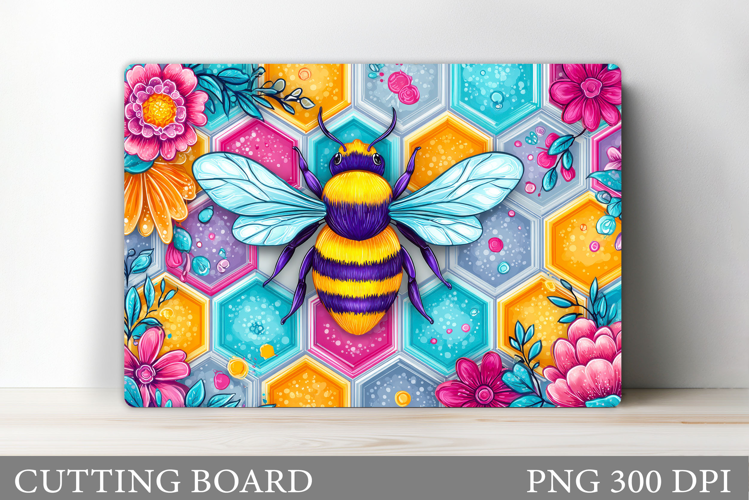 Bee Cutting Board Design. Flowers Kitchen Cutting Board