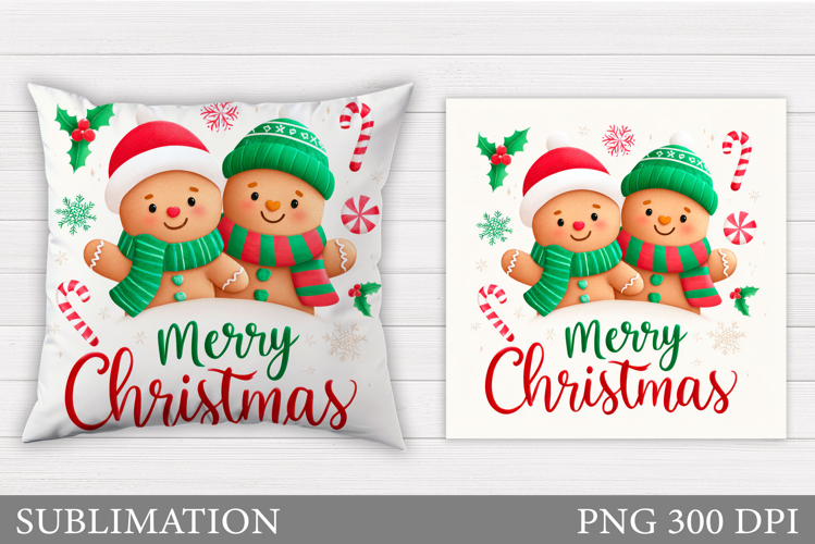 Gingerbread Pillow Design. Christmas Pillow Sublimation