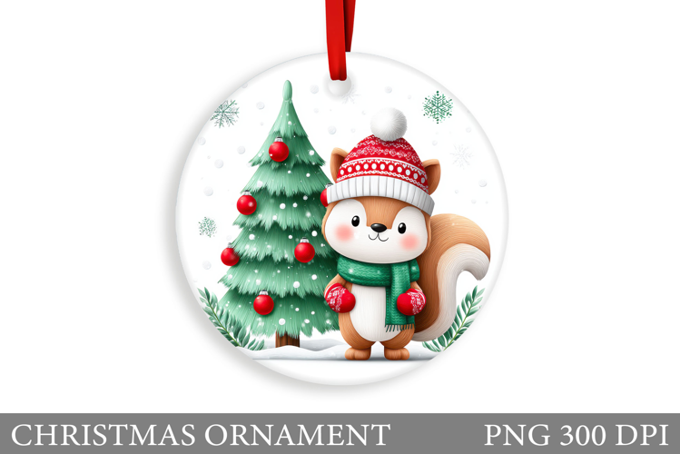 Cute Squirrel Christmas Ornament. Christmas Ornament Design