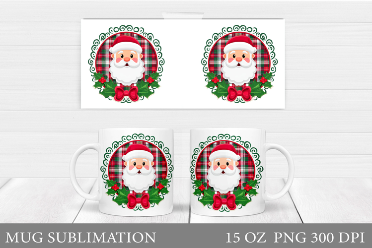 Cute Santa Claus Mug Design. Christmas Mug Sublimation