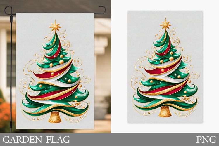Christmas Tree Garden Flag. Christmas Garden Flag Design