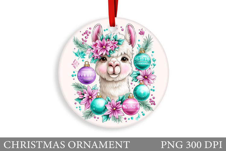 Cute Lama Christmas Ornament. Christmas Ornament Design