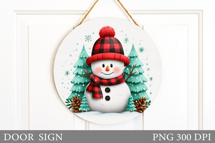 Christmas Snowman Door Sign. Christmas Door Sign Design