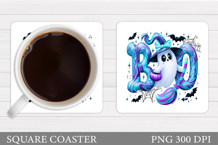 Halloween Ghost Teacher Coaster. Cute Ghost Coaster Design