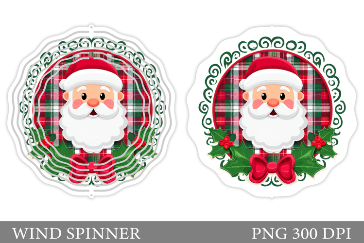 Santa Claus Wind Spinner. Christmas Wind Spinner Design
