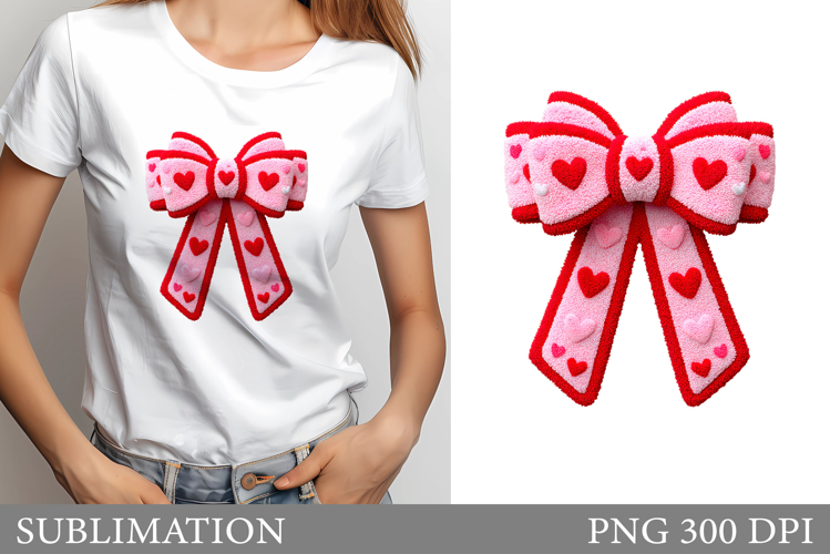Valentines Bow Sublimation. Valentines Bow T-Shirt Design