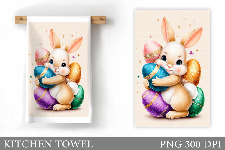 Easter Bunny Kitchen Towel . Easter Kitchen Towel Design