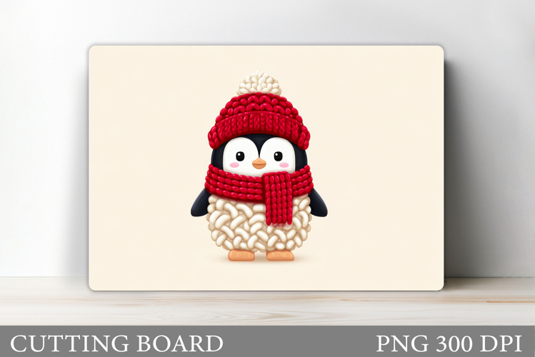 Cute Penguin Cutting Board. Christmas Cutting Board Design