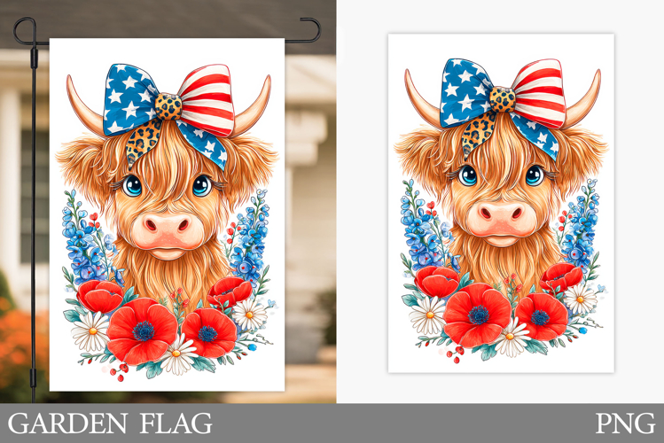 Patriotic Cow Garden Flag. Patriotic Garden Flag Sublimation