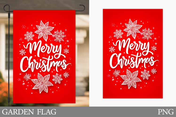 Merry Christmas Garden Flag. Christmas Garden Flag Design