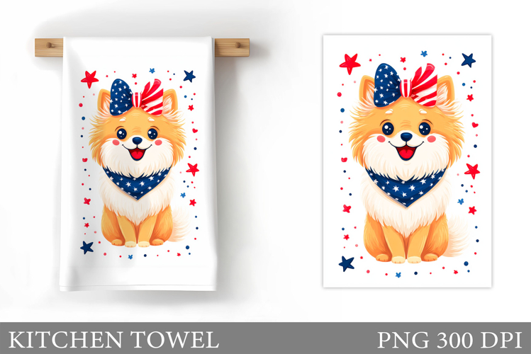 Patriotic Dog Kitchen Towel. Patriotic Kitchen Towel Design