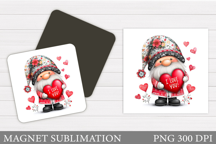 Valentines Gnome Magnet. Valentines Magnet Design