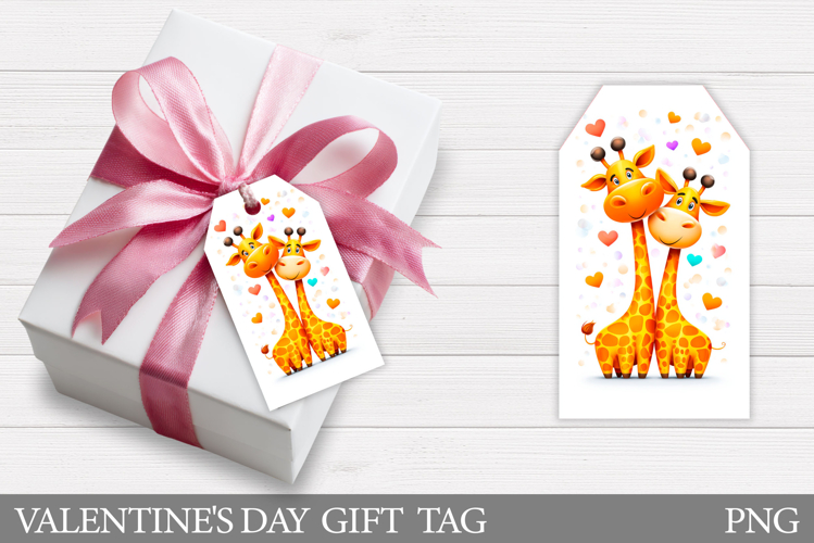 Valentines Giraffe Gift Tag. Valentine Gift Tag Printable