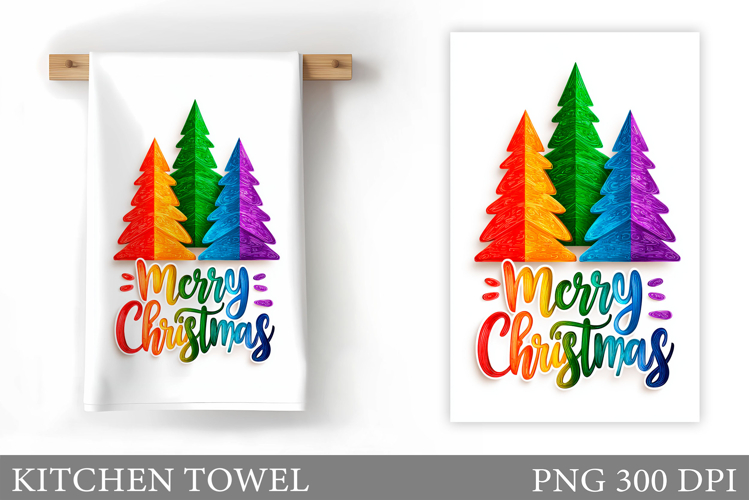 Christmas Tree Kitchen Towel. Christmas Kitchen Towel Design