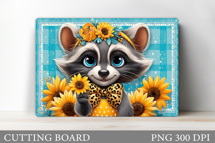 Raccoon Cutting Board. Flowers Cutting Board Design