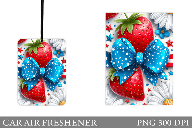 Strawberry Car Air Freshener Design. Strawberry Sublimation