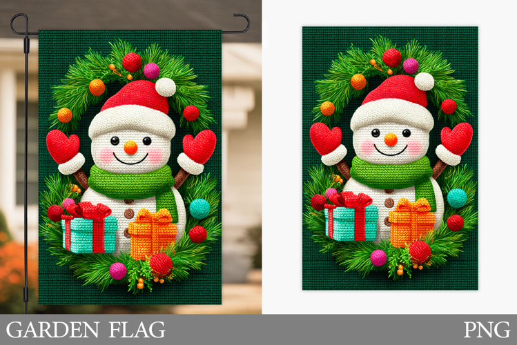 Snowman Garden Flag. Christmas Garden Flag Sublimation