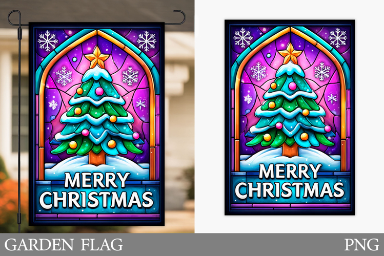 Christmas Tree Garden Flag. Christmas Garden Flag Design
