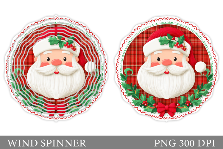 Santa Claus Wind Spinner. Christmas Wind Spinner Design