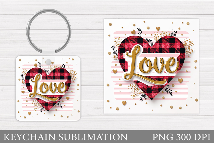 Love Keychain Design. Valentine Keychain Sublimation