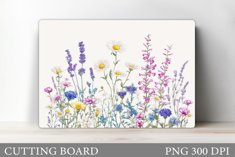 Wildflowers Cutting Board. Flowers Cutting Board Sublimation