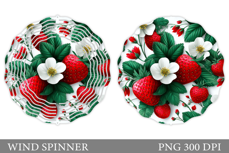 Strawberry Wind Spinner. Flowers Wind Spinner Sublimation