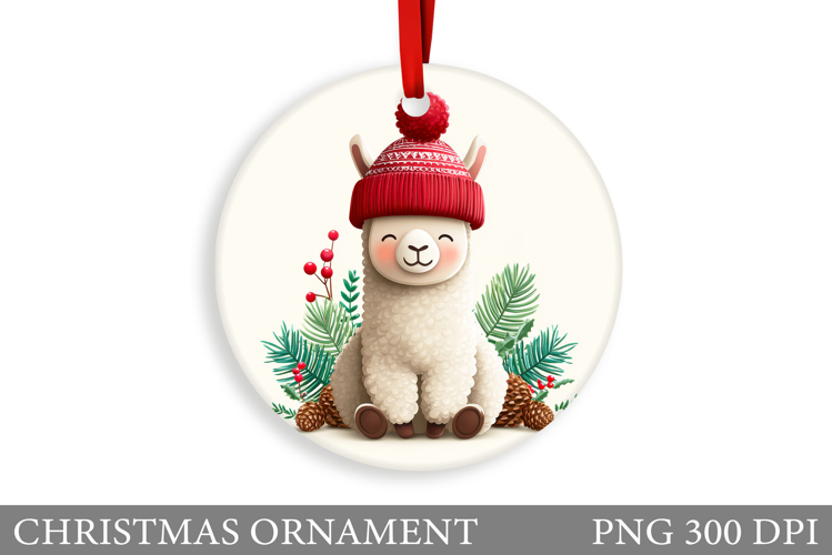 Cute Lama Christmas Ornament. Christmas Ornament Design