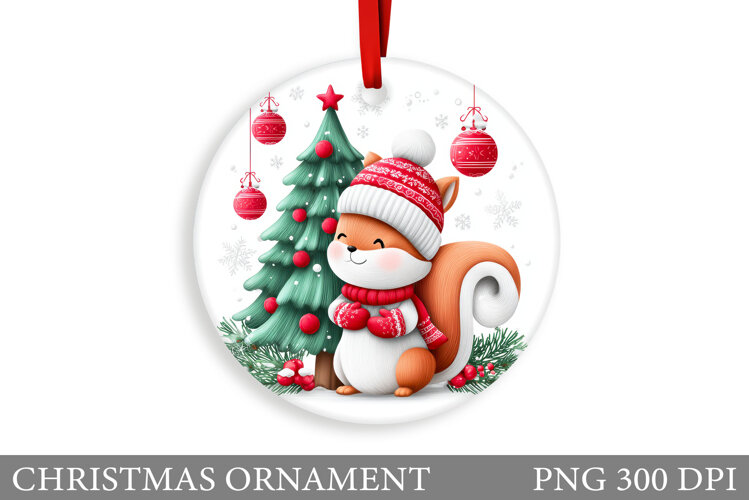 Cute Squirrel Christmas Ornament. Christmas Ornament Design example image 1