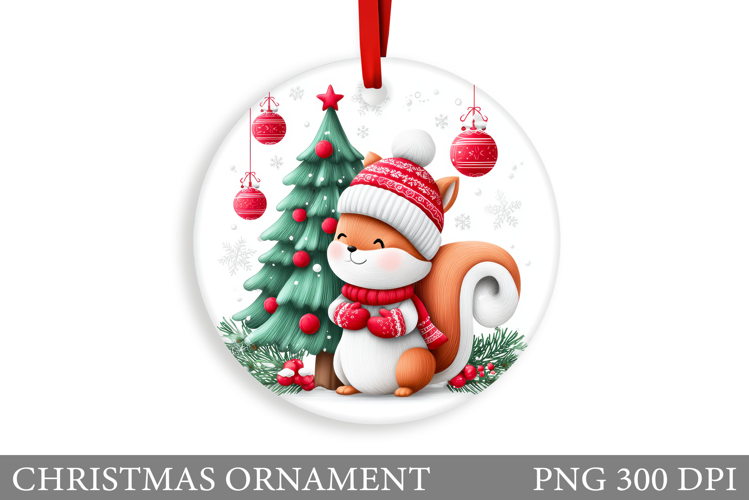 Cute Squirrel Christmas Ornament. Christmas Ornament Design