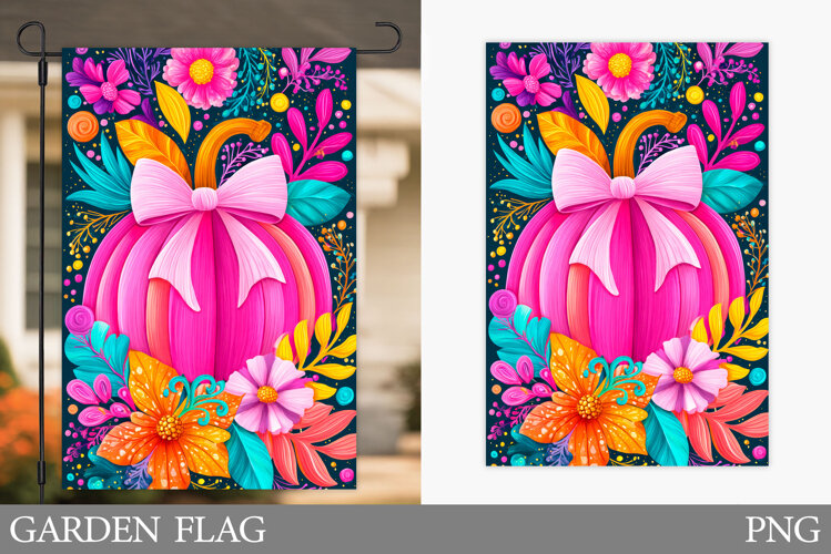 Pumpkin Garden Flag Design. Pumpkin Sublimation example image 1