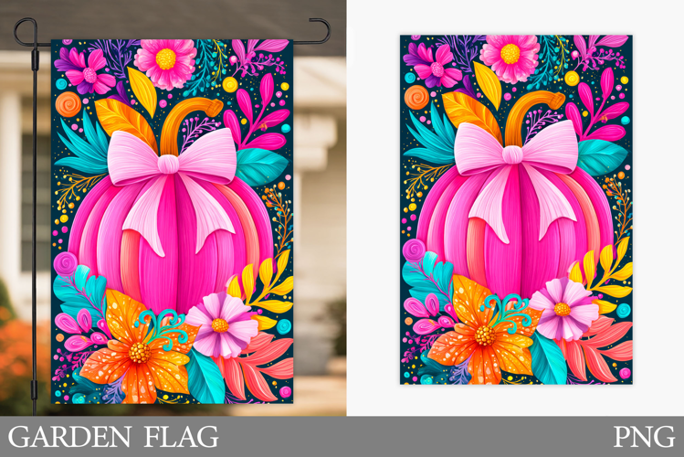 Pumpkin Garden Flag Design. Pumpkin Sublimation
