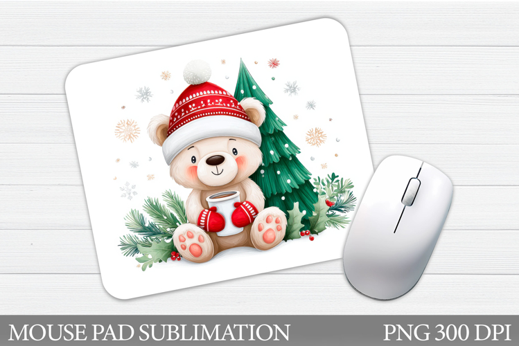 Christmas Bear Mouse Pad. Christmas Mouse Pad Design