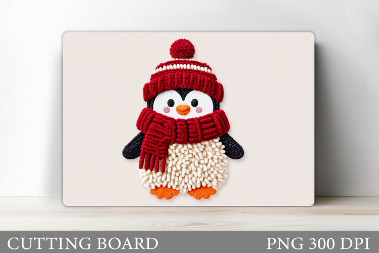 Cute Penguin Cutting Board. Christmas Cutting Board Design