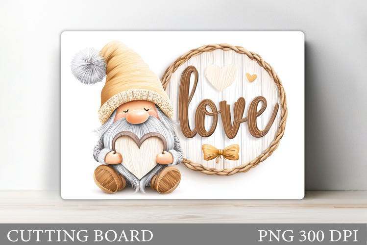 Valentines Gnome Cutting Board. Valentines Cutting Board