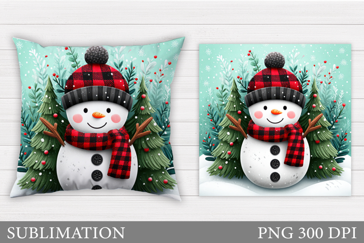 Christmas Snowman Pillow. Christmas Pillow Design