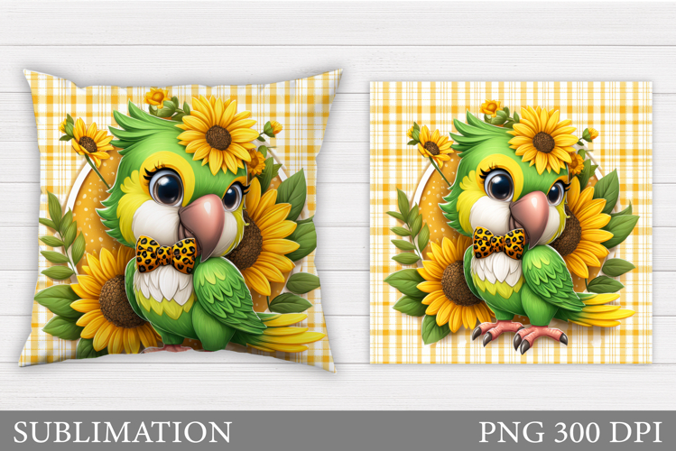 Cute Parrot Pillow Design. Parrot Sublimation