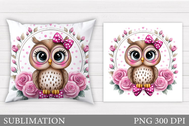 Cute Owl Pillow Sublimation. Owl Sublimation