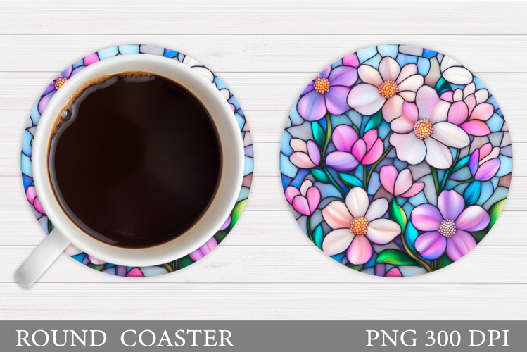 Floral Coaster Design. Flowers Coaster Sublimation