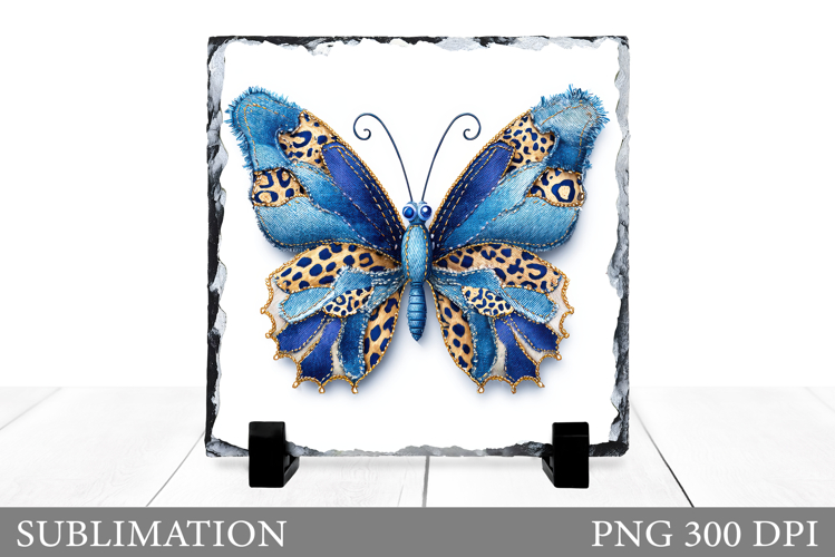 Denim Butterfly Sublimation. Denim Butterfly Slate Design