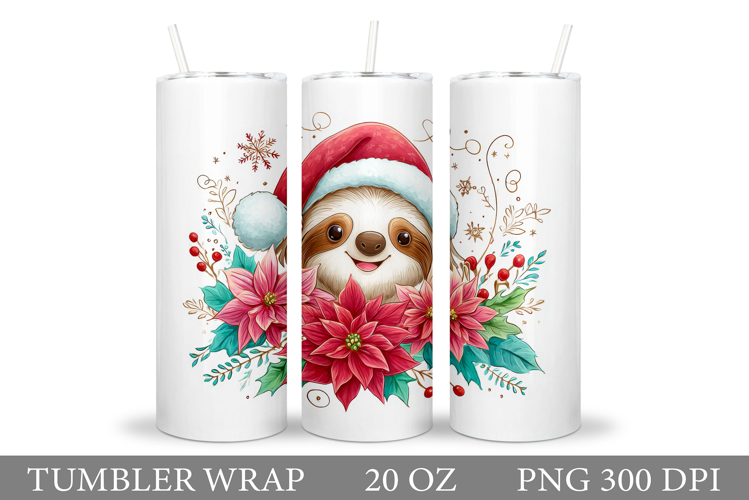 Christmas Sloth Tumbler. Christmas Tumbler Sublimation