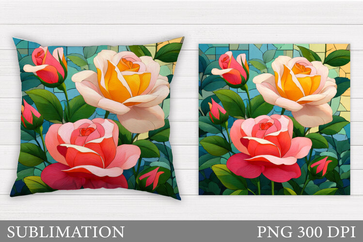 Roses Sublimation. Roses Pillow Sublimation example image 1