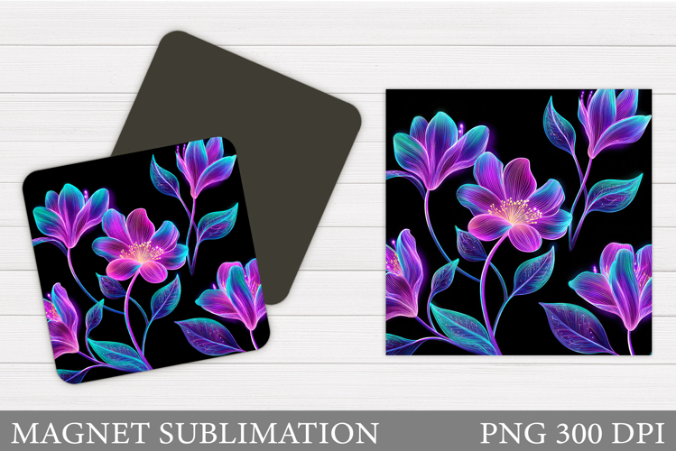 Flowers Magnet Sublimation. Floral Magnet Design