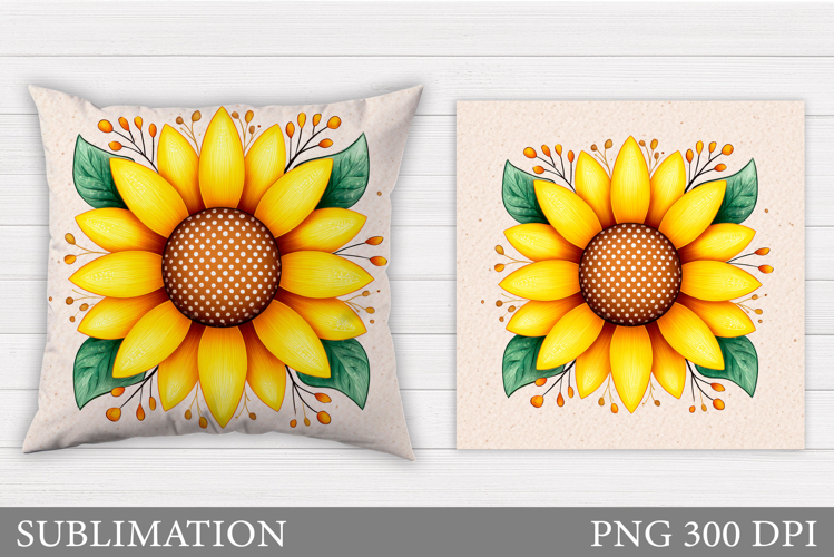 Sunflowers Sublimation. Sunflowers Pillow Sublimation