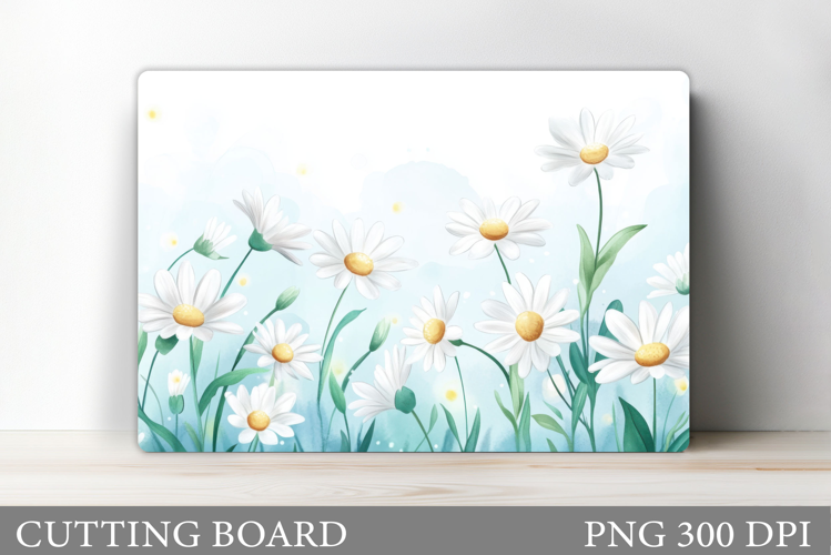 Daisy Flowers Cutting Board. Flowers Kitchen Cutting Design