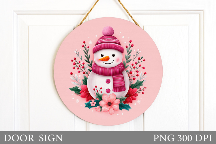 Christmas Snowman Door Sign. Christmas Door Sign Sublimation