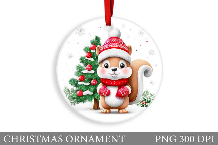Cute Squirrel Christmas Ornament. Christmas Ornament Design