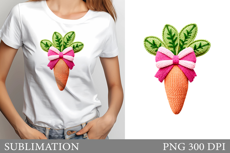 Crochet Carrot T-Shirt Design. Crochet Carrot Sublimation