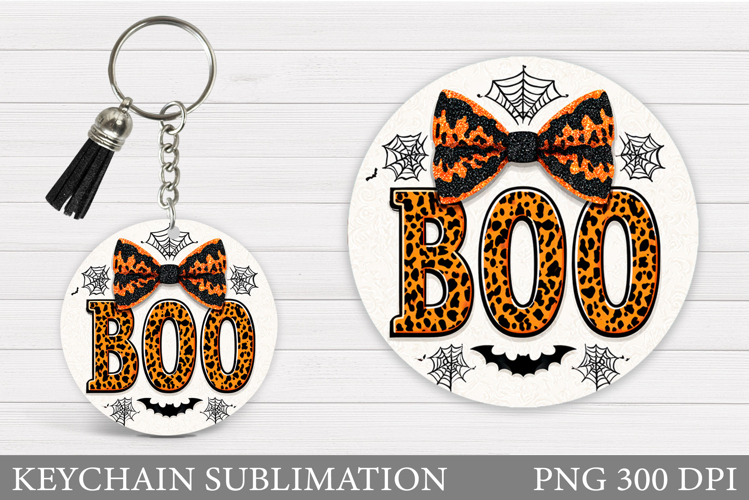 Boo Keychain Sublimation. Halloween Keychain Design