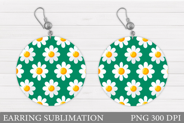 Flowers Round Earring. Daisy Flowers Earring Design